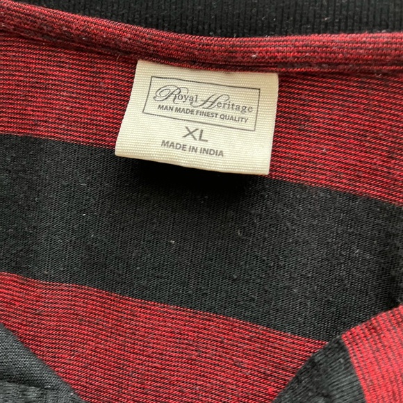 Size XL Royal Heritage Men’s Polo Shirt Red and Black Stripes - Picture 6 of 7
